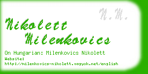 nikolett milenkovics business card